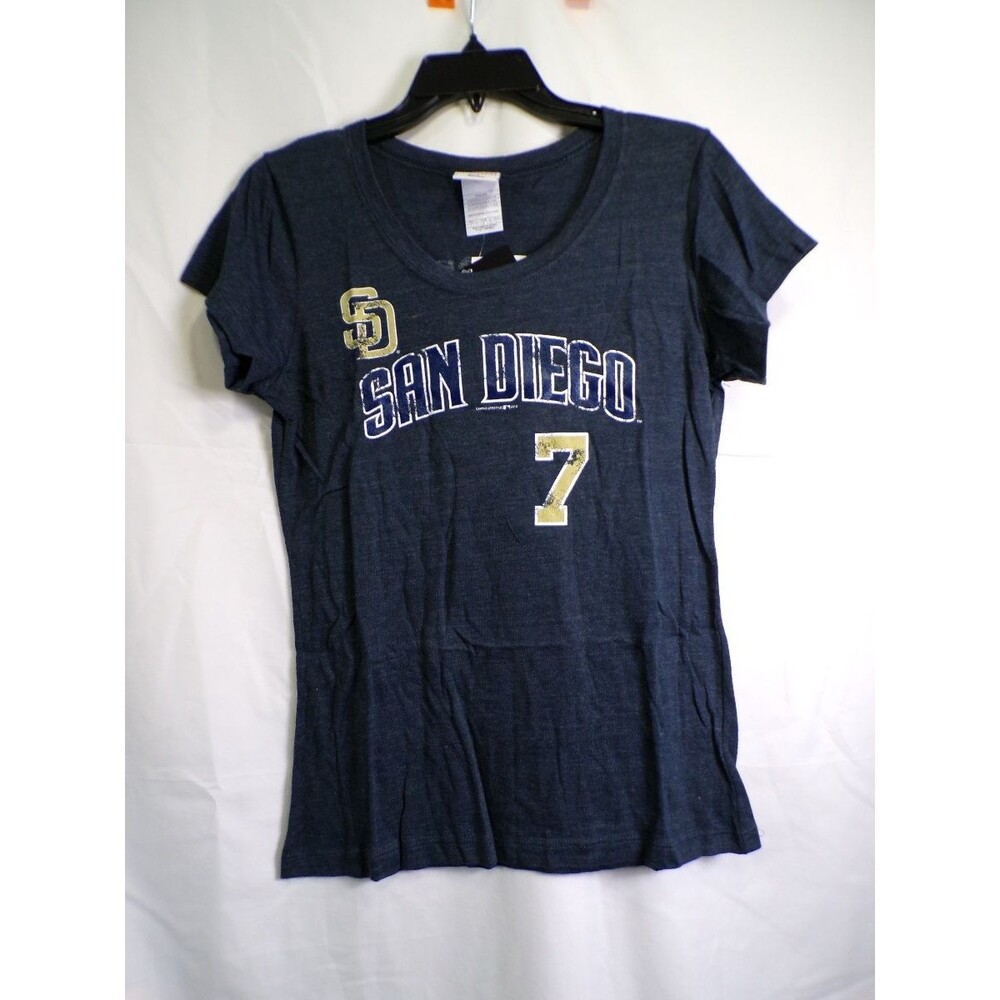 Campus Lifestyle San Diego Padres Women T-Shirt Large Navy Crew Jersey